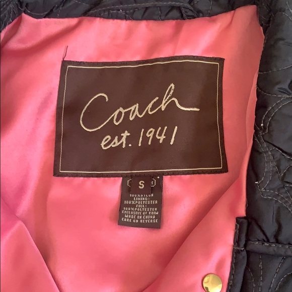Coach. Black Outside Pink Inside Quilted Jacket - Picture 3 of 6